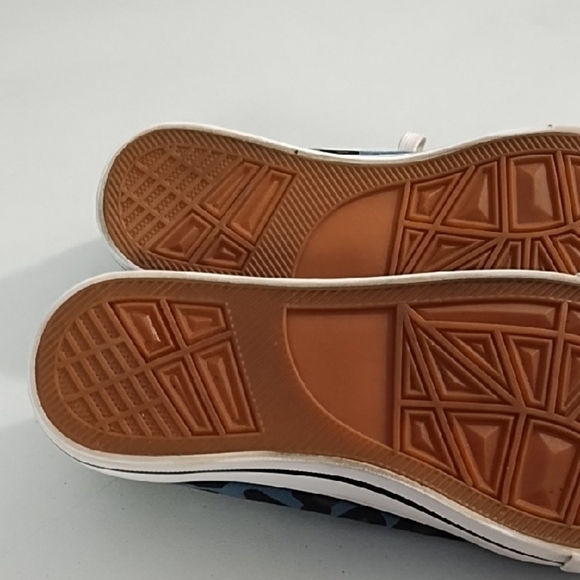 Blue Black Leopard Print Sneakers Converse Style Tennis Shoes - Picture 13 of 14